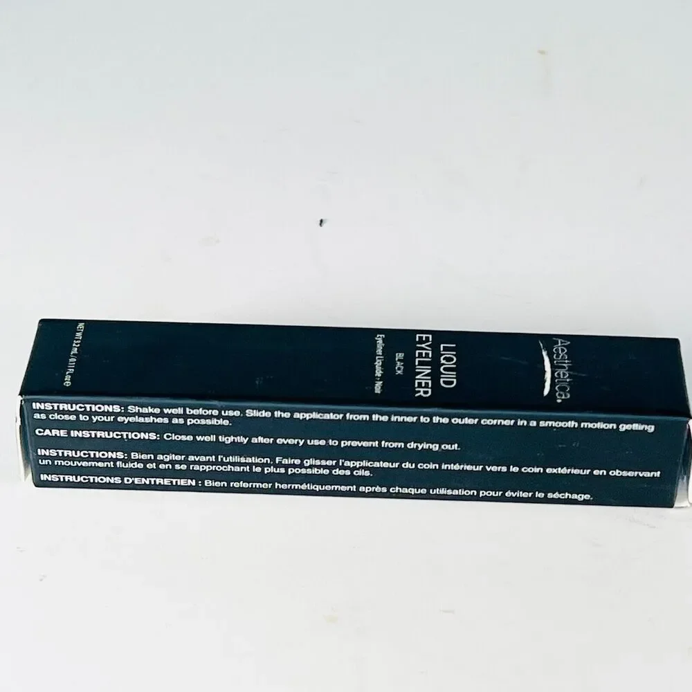 Aesthetica Felt Tip Liquid Eyeliner Pen Smudge Proof Jet Black .11oz 3.2ml NIB